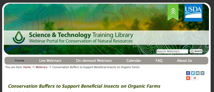 Webinar: Conservation Buffers to Support Beneficial Insects on Organic Farms